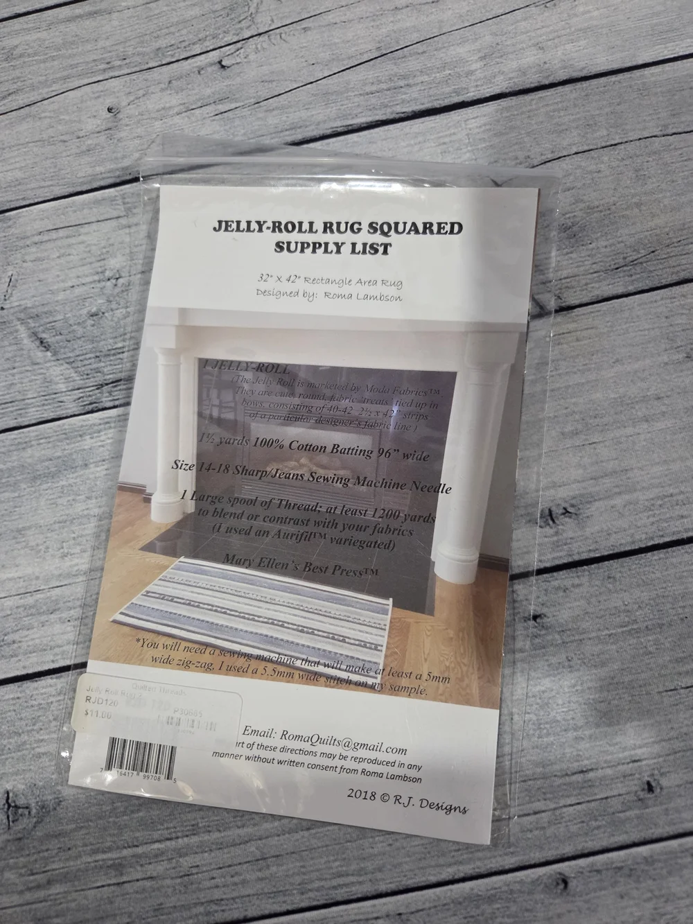 RJ Designs Quilting Pattern Jelly Roll Rug